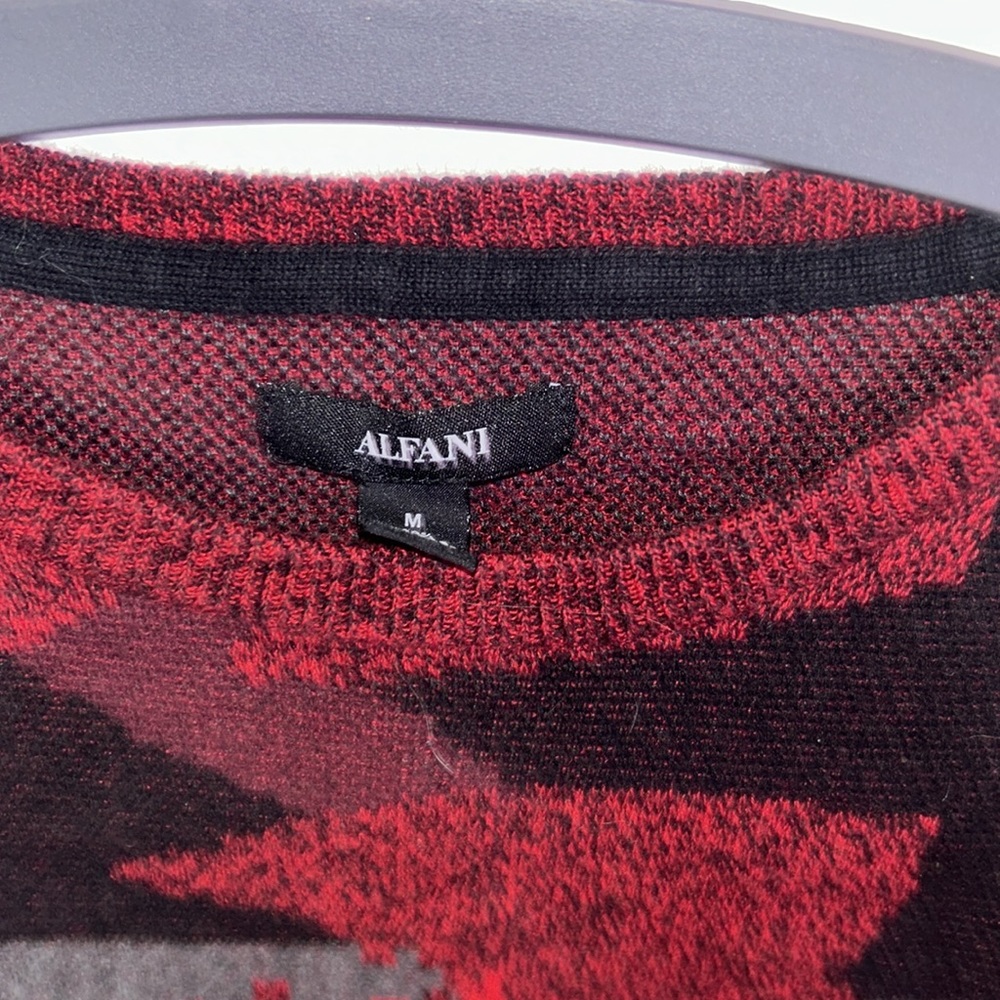 Red Abstract Sweater - Picture 3 of 4